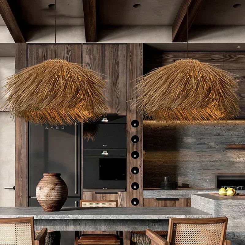 Wabi-sabi Style Rattan Chandelier