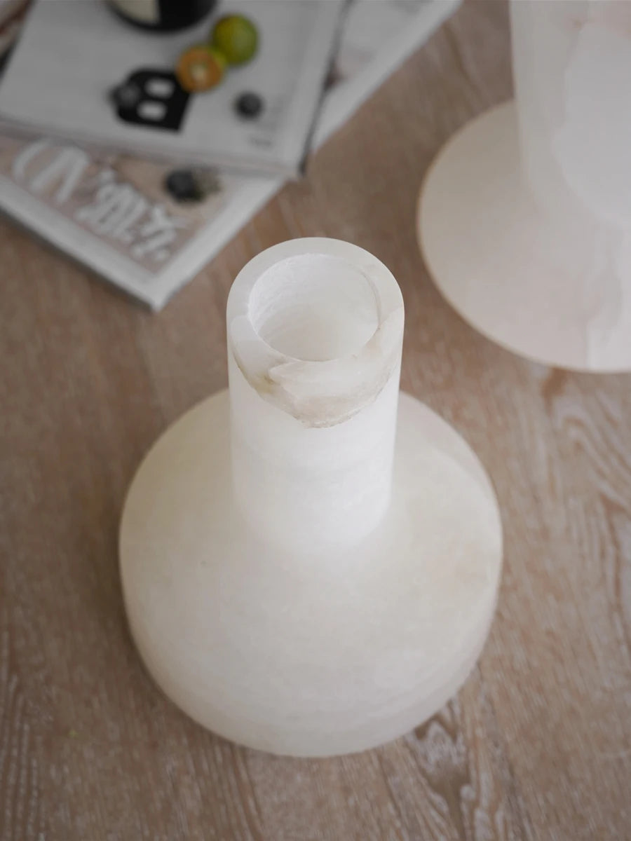 White Marble Vase | Decorative Centrepiece for Table