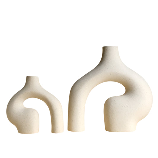 Nelly Duo Irregular Vase-Scandi Inspired Interior-Neutral Home Decor-Velvet&Vigor