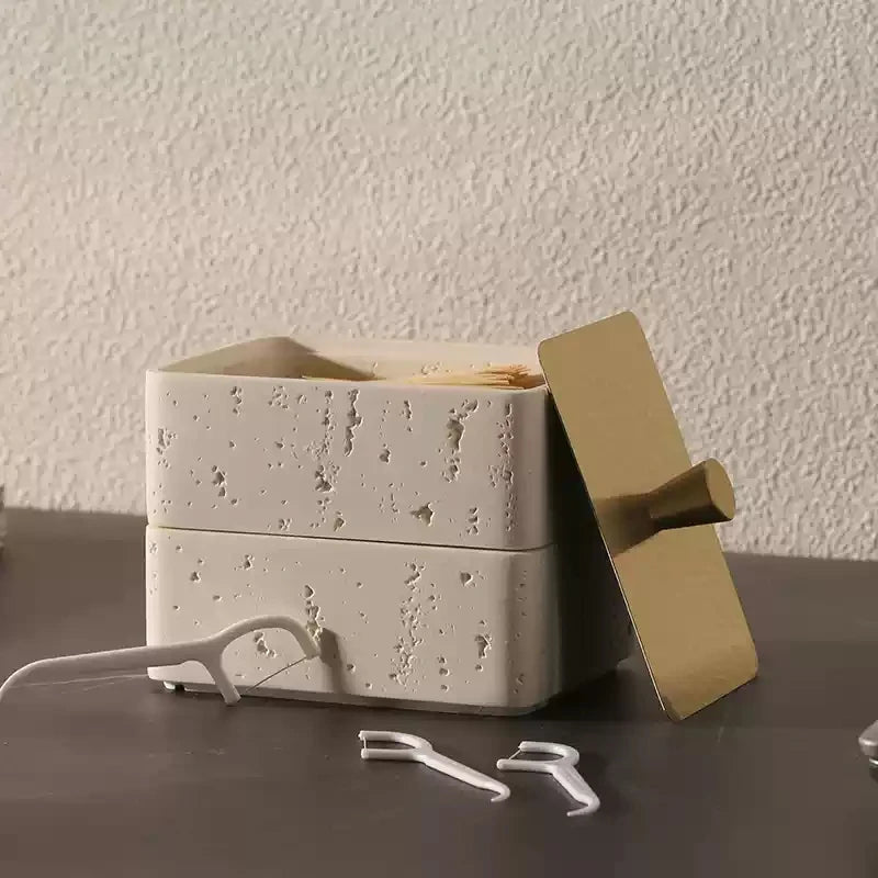 Marble Storage Trinket Box-Modern Bathroom Accessories-Velvet & Vigor