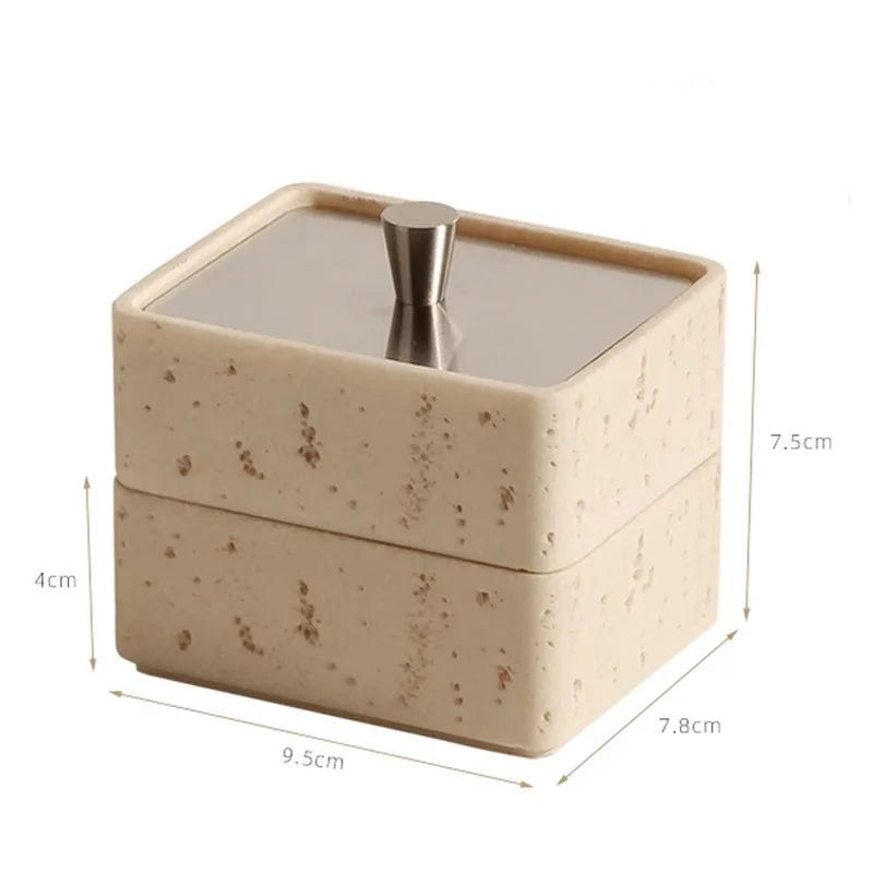 Marble Storage Trinket Box-Modern Bathroom Accessories-Velvet & Vigor