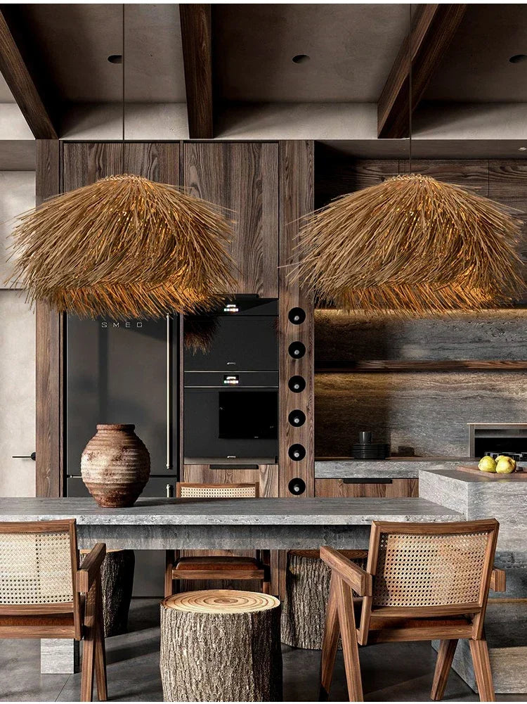 Wabi-sabi Style Rattan Chandelier