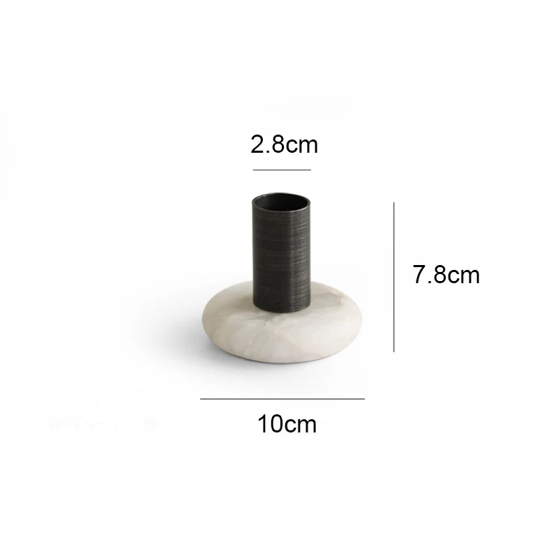 Onyx White Marble Vase-Modern Interiors-Home Accessories-Velvet&Vigor