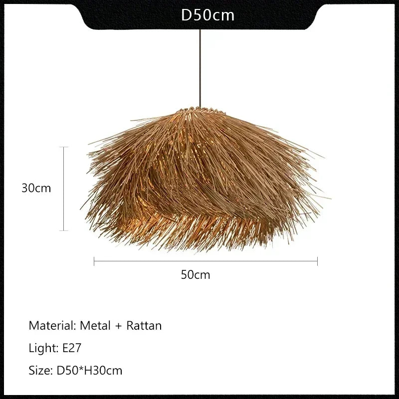 Wabi-sabi Style Rattan Chandelier