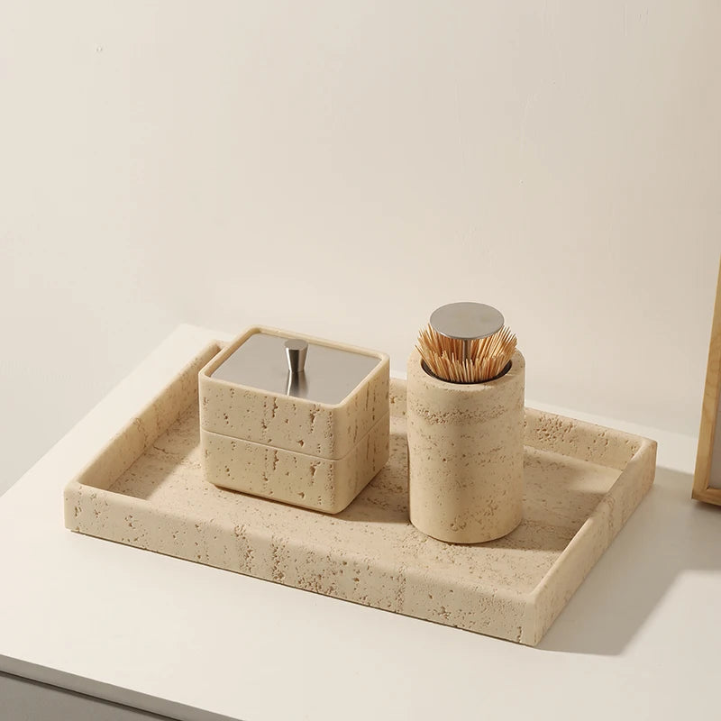 Marble Toothpick Holder-Modern Bathroom Storage-Velvet & Vigor