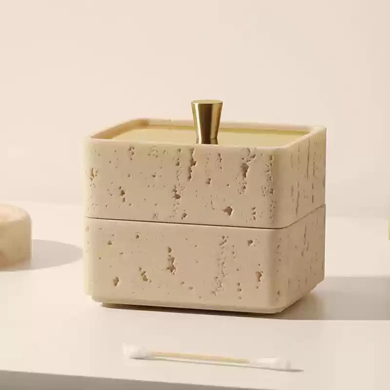Marble Storage Trinket Box-Modern Bathroom Accessories-Velvet & Vigor