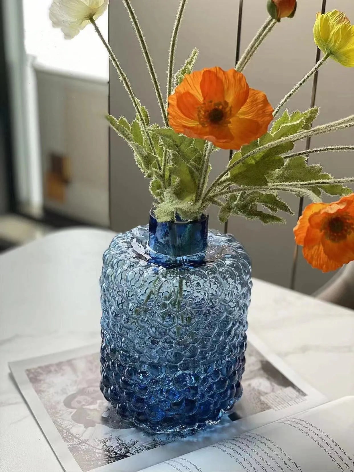 Dori Glass Bubble Vase-Modern Decorative Accessories-Velvet&Vigor