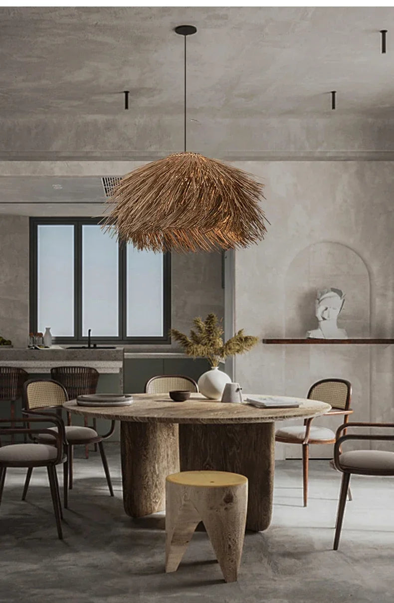 Wabi-sabi Style Rattan Chandelier