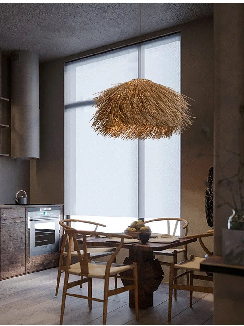 Wabi-sabi Style Rattan Chandelier