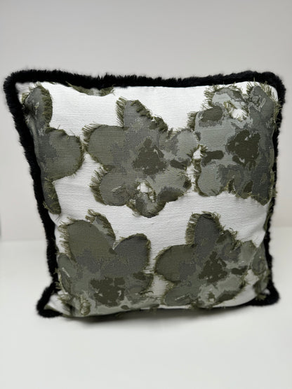 Green Print Cushion Cover | 45x45cm-Velvet&Vigor 