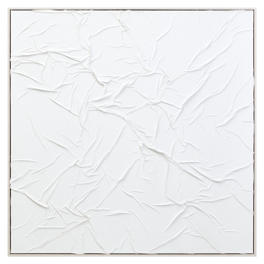 Sculptured Wall Art-White-102x102cm-Framed Canvas-Modern Home Decor-Velvet & Vigor 