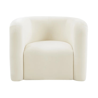 Curves Velvet Lounge Chair-White;Black-Accent Chairs-Velvet&Vigor