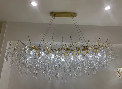 Luxury Gold Crystal LED Chandeliers | Living/Dining Room Lighting - Velvet&Vigor 