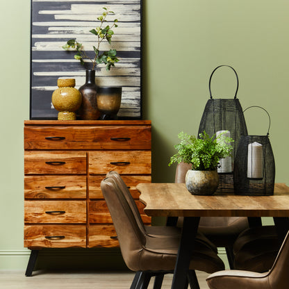 Velvet & Vigor Ceramic Vase-Brown;Ochre-Unique Home Decor 