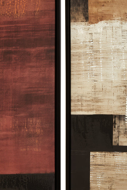 Abstract Wall Art-Framed Canvas Set of 2-92X62CM-Earth Tones-Modern Home Decor-Velvet & Vigor 