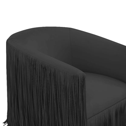 Black Fringed Chair-Bold Interiors-Living Room Furniture-TOV Furniture-Velvet&Vigor