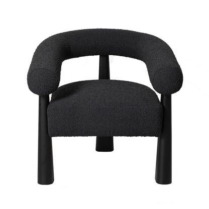 Spara Performance Boucle Accent Chair-Black-Modern Furniture-Velvet&Vigor