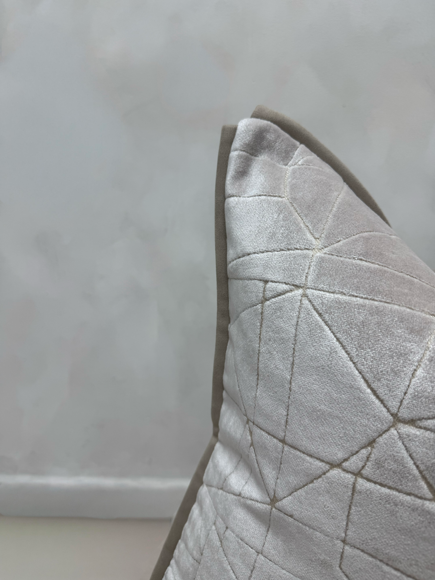 Cream Metallic Cushion-45x45-Neutral Living Interiors-Velvet & Vigor