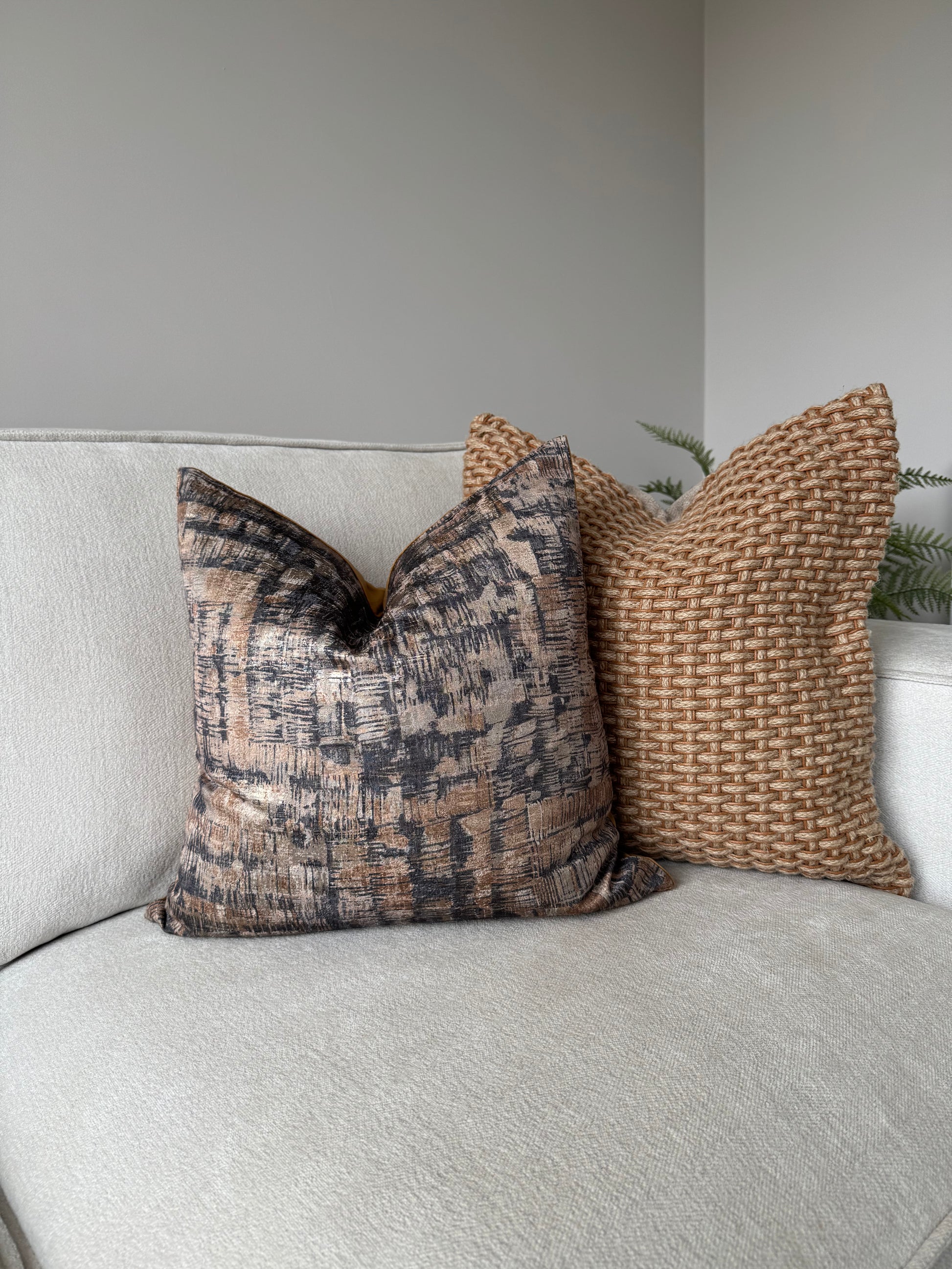 Gold Metallic Velvet Cushion-45x45cm-Luxury Soft Furnishings-Luxury Home Decor-Velvet & Vigor