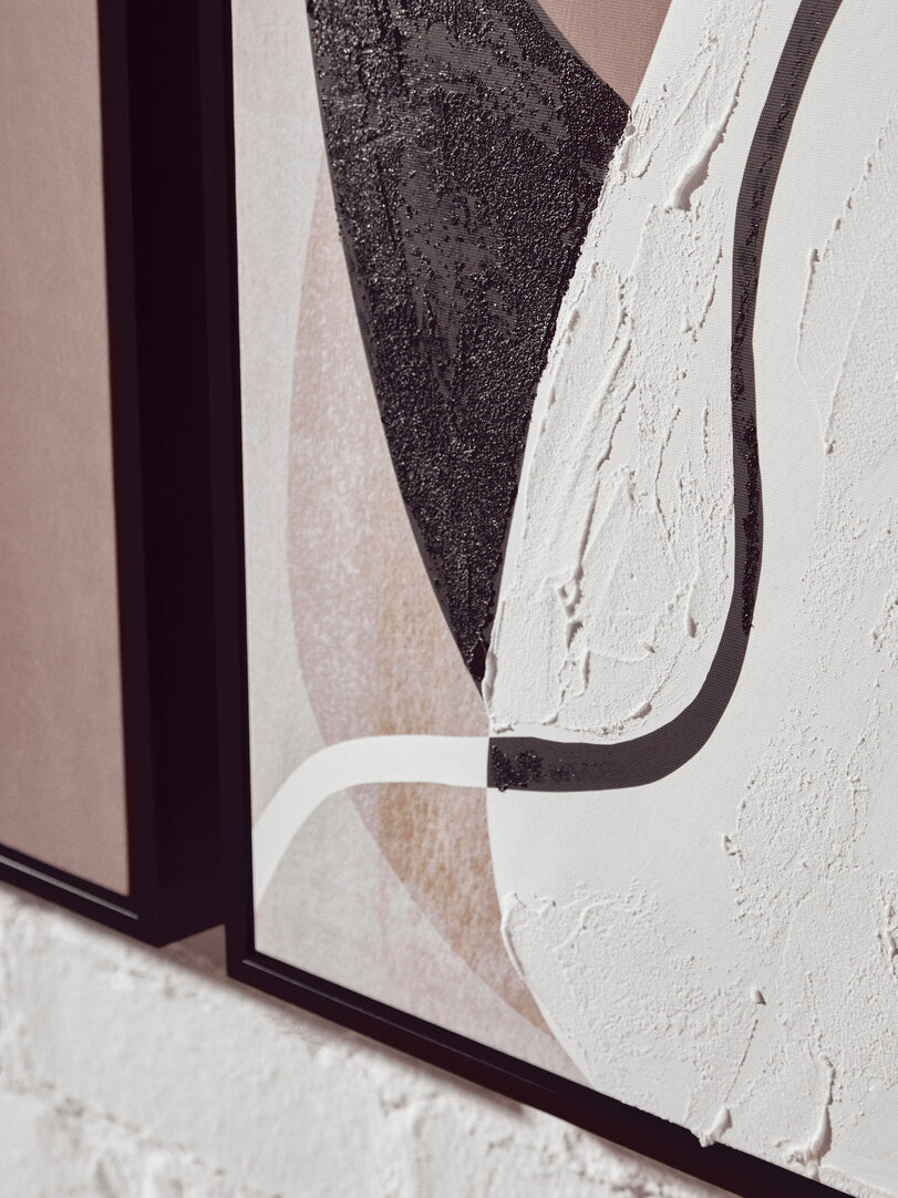 Set Of 2 Framed Canvas-Neutral Colour-Modern Wall Art-Modern Home Decor-Velvet & Vigor