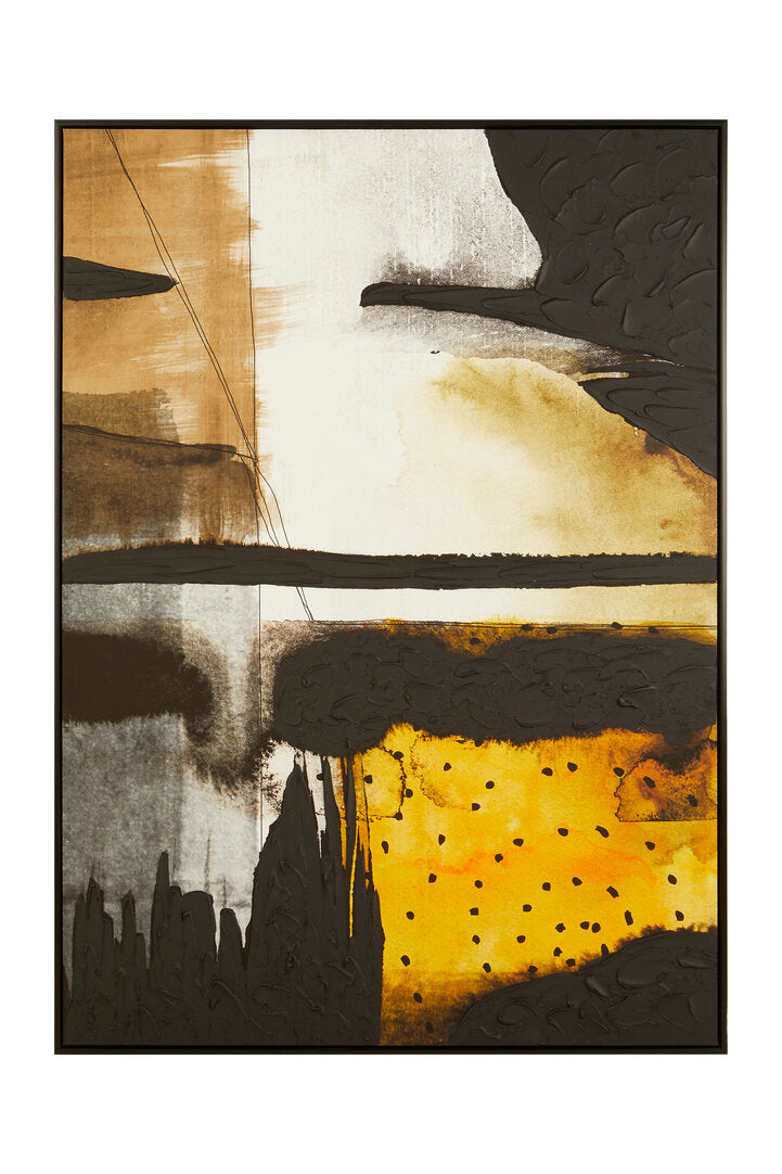 Modern Abstract Canvas-Black;Grey;White;Ochre-Modern Artwork-Velvet & Vigor