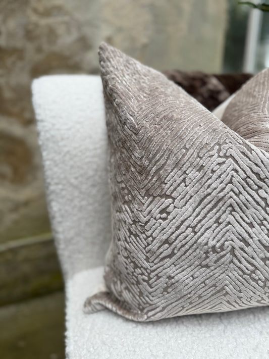 White Velvet Cushion-45x45cm-Modern Soft Furnishings-Velvet & Vigor 