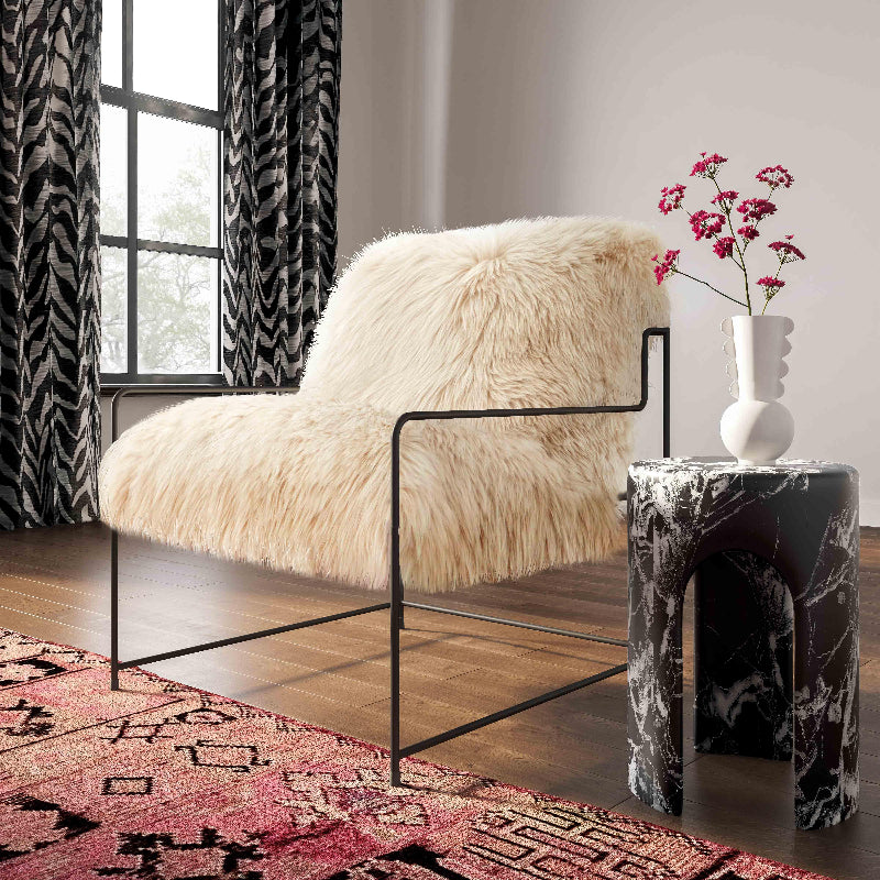 Sheepskin Accent Chair-TOV Furniture-Modern Living Room Interiors-Velvet&Vigor 