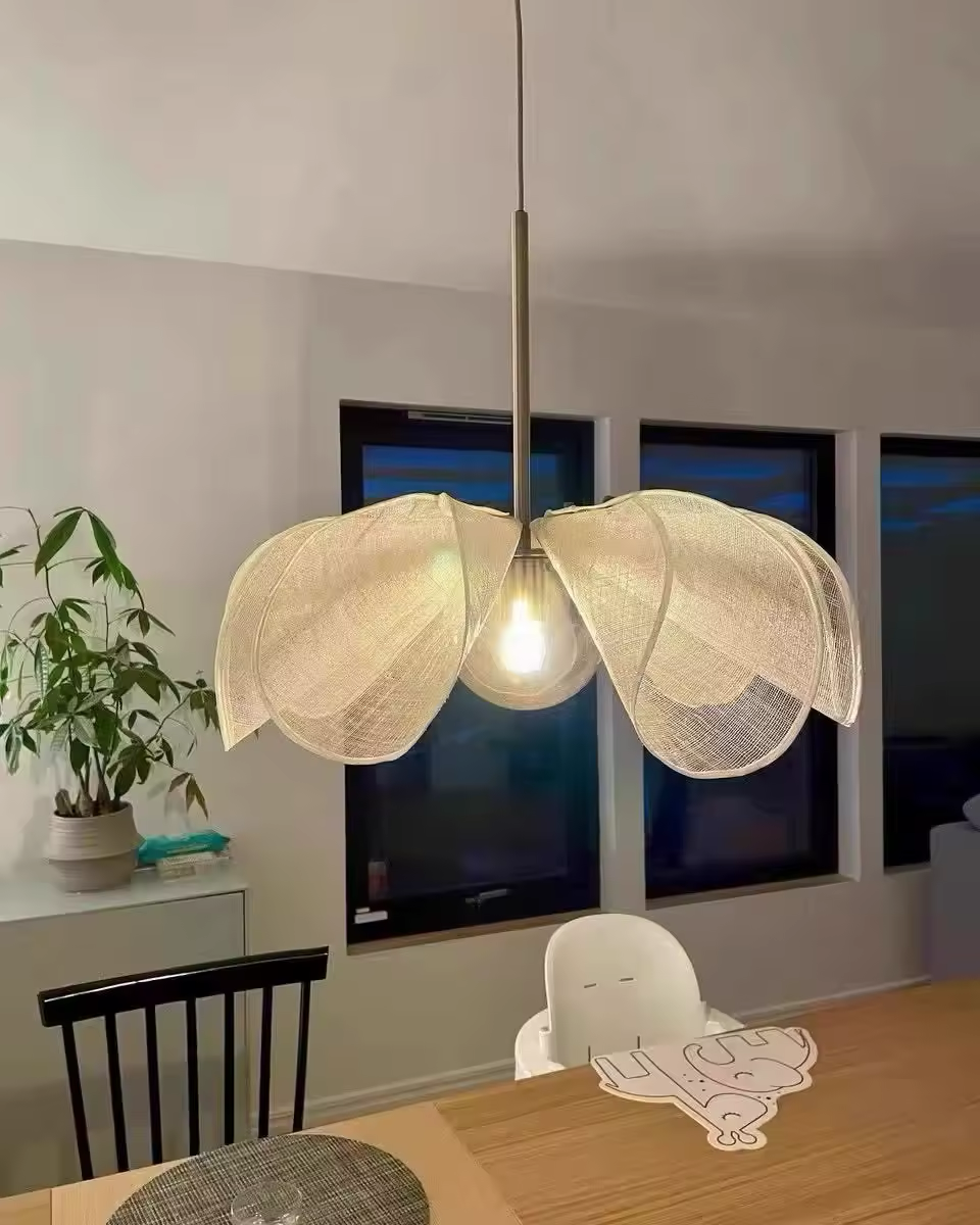 French Fabric Nordic Flower Light | Unique Pendant Design - Velvet&Vigor 