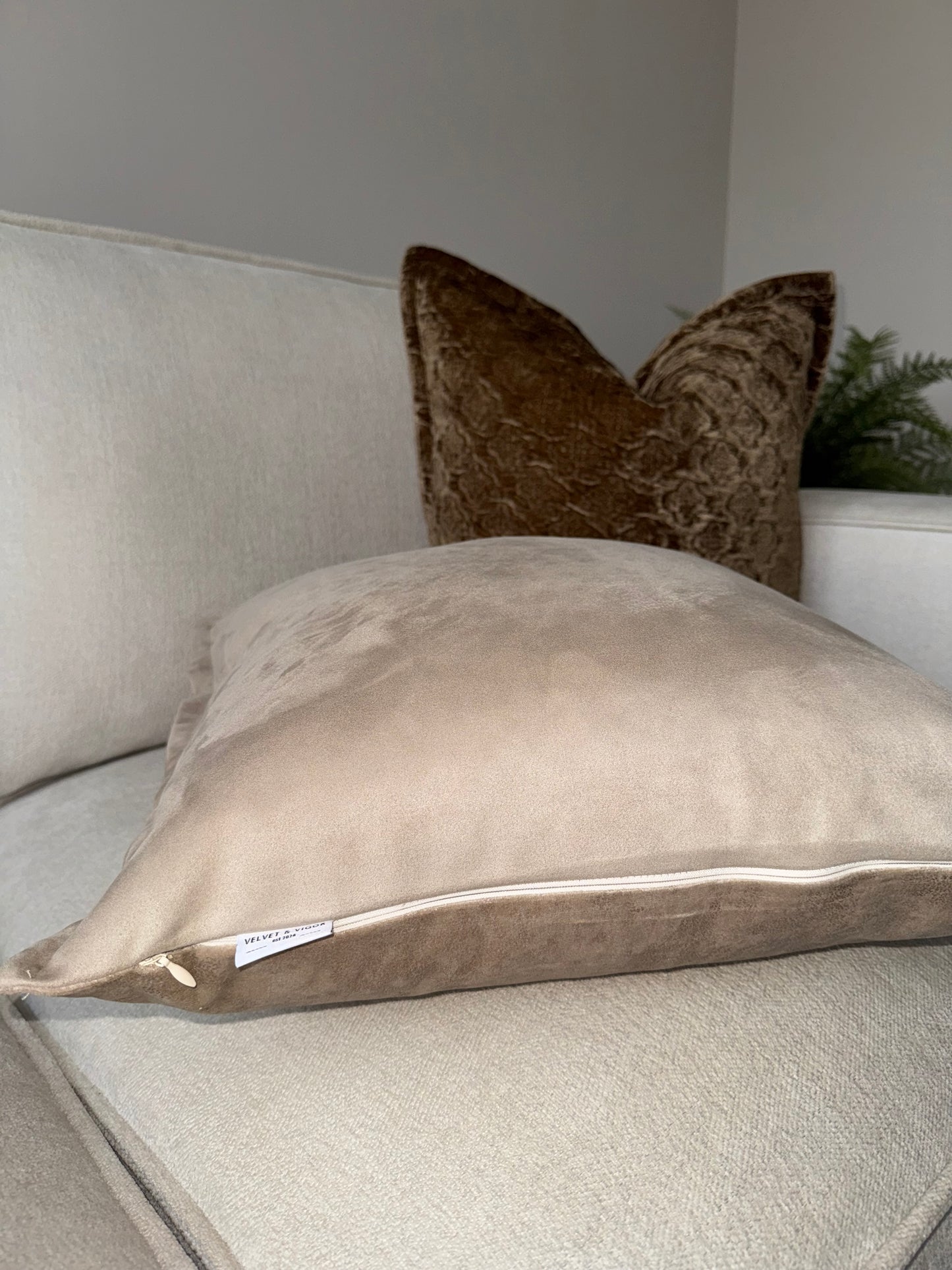 Gold Metallic Cushion-45x45cm-Neutral Home Decor-Luxury Soft Furnishings-Velvet & Vigor 