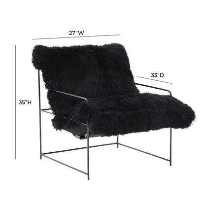 Kimi Genuine Sheepskin Accent Chair-TOV Furniture-Modern Living Interiors-Velvet&Vigor