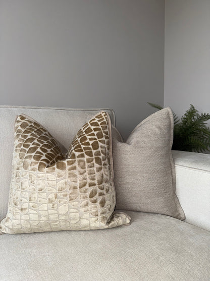 Luxury Cream Cushion-45x45cm-Neutral Home Decor-Modern Home Decor-Velvet & Vigor 