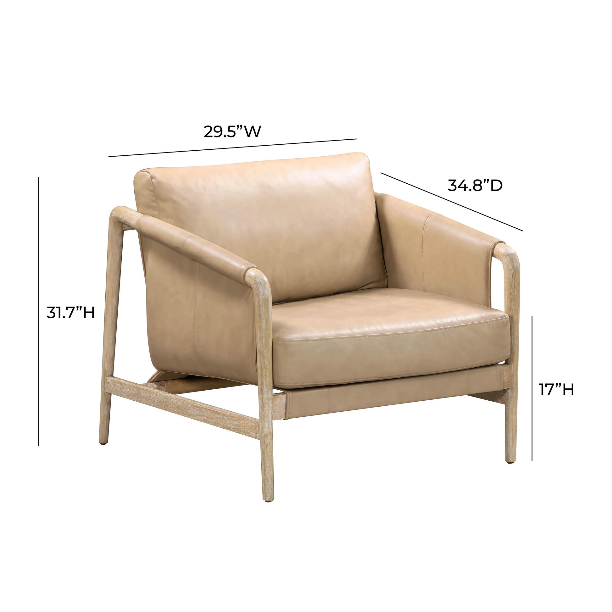 Chakka Tan Genuine Leather Accent Chair-Modern Living Interiors-Velvet&Vigor