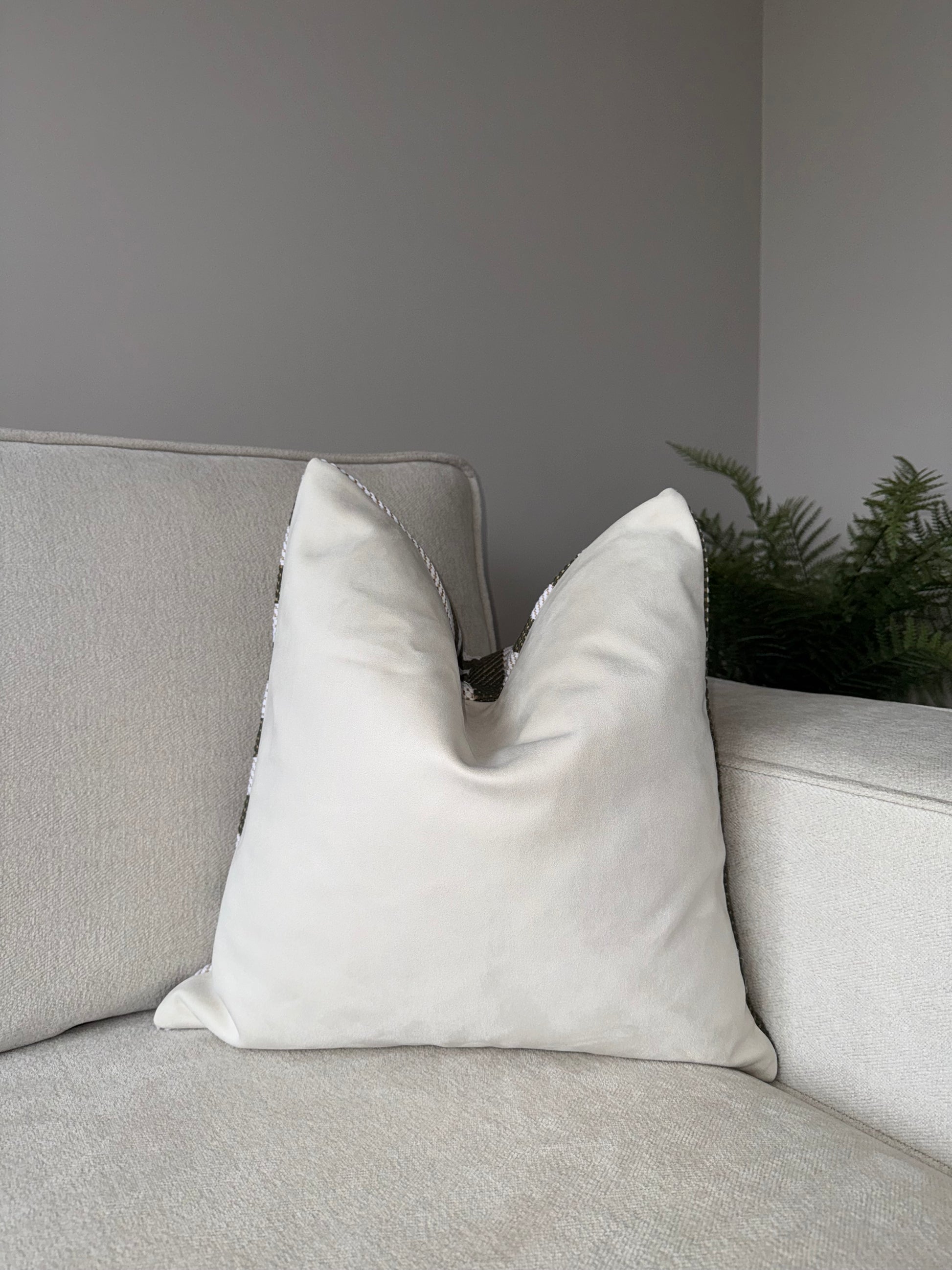 Green Striped Cushion-Luxury Handmade Cushion-Modern Home Decor-Velvet & Vigor