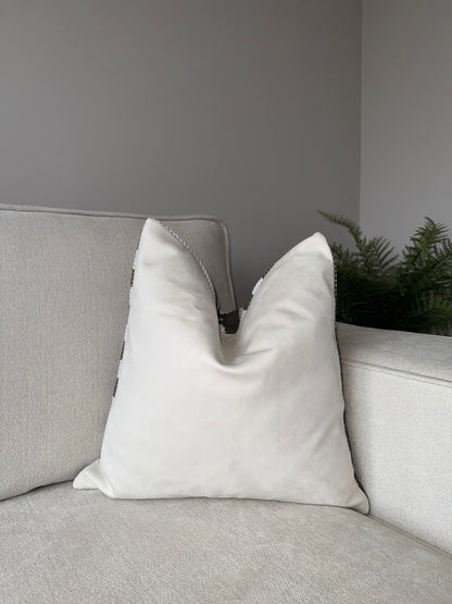 Green Striped Cushion-Luxury Handmade Cushion-Modern Home Decor-Velvet & Vigor