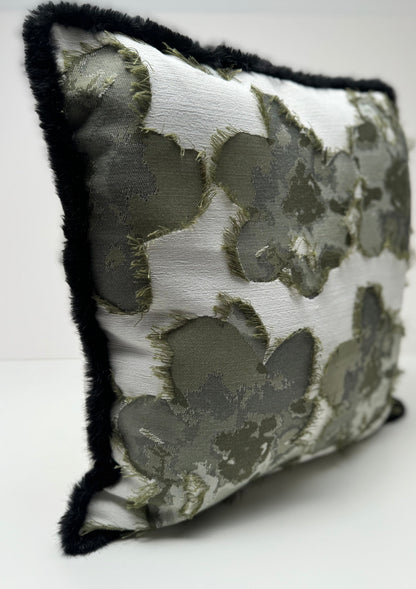 Green Print Cushion Cover | 45x45cm-Velvet&Vigor 