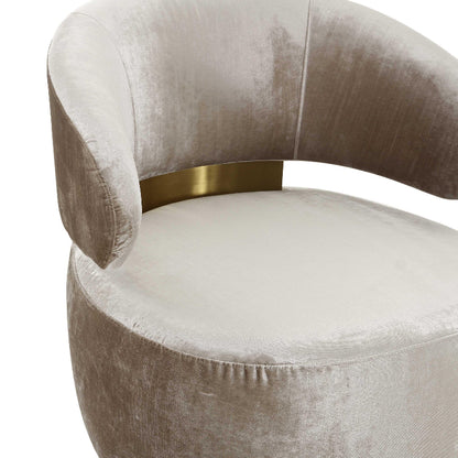 Austin Champagne Swivel Chair-TOV Furniture-Velvet-Accent Chair-Velvet&Vigor