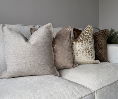 Luxury Handmade Velvet Cushion-45x45cm-Gold;Bronze-Luxury Soft Furnishings-Velvet & Vigor 