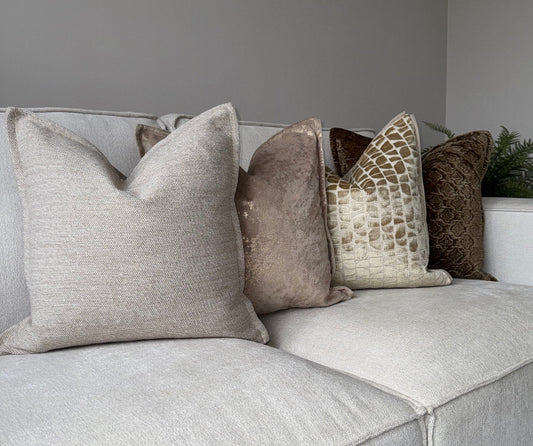 Luxury Handmade Velvet Cushion-45x45cm-Gold;Bronze-Luxury Soft Furnishings-Velvet & Vigor 