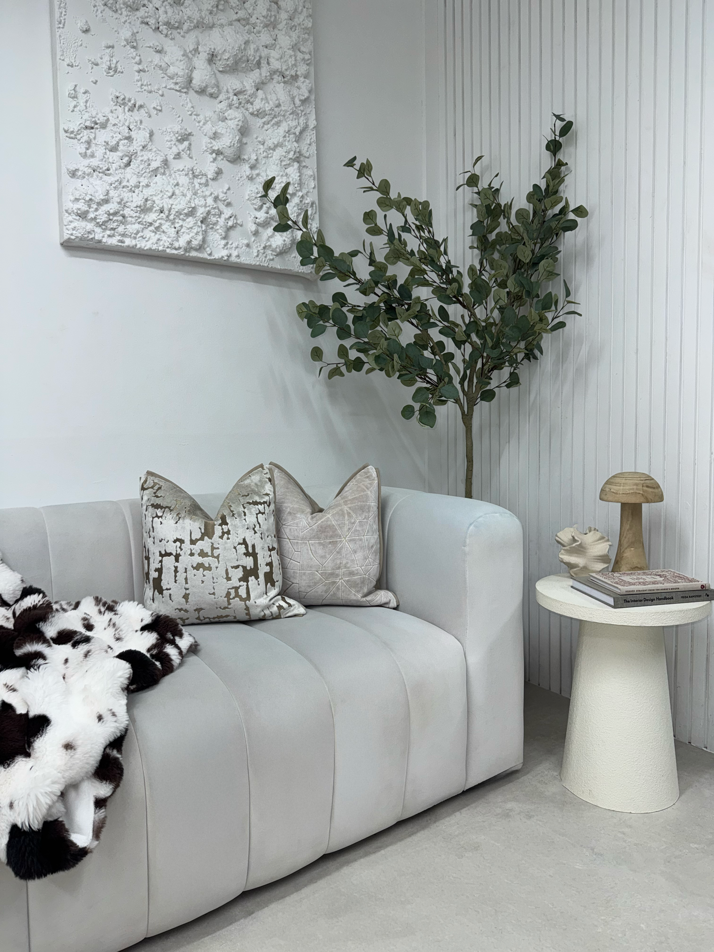 Cream Metallic Cushion-45x45-Neutral Living Interiors-Velvet & Vigor