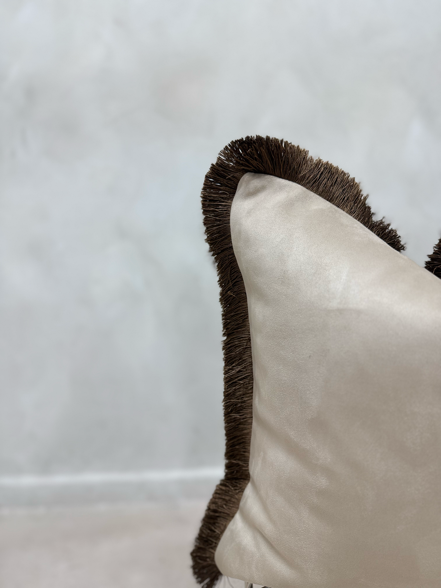 Luxury Fringed Cushion-Luxury Home Interiors-45x45cm-Velvet & Vigor