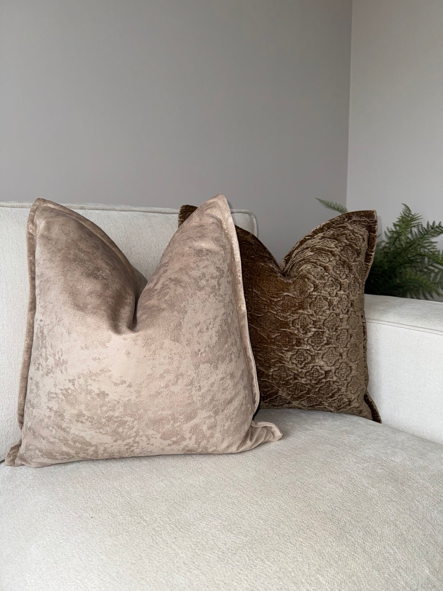 Gold Metallic Cushion-45x45cm-Neutral Home Decor-Luxury Soft Furnishings-Velvet & Vigor 