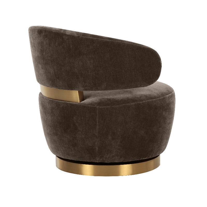 Austin Champagne Velvet Swivel Chair-Accent Chairs-Modern Living Room-Velvet&Vigor 