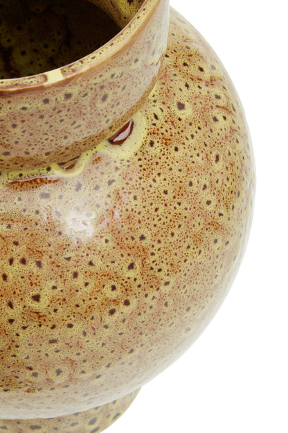 Velvet & Vigor Ceramic Vase-Brown;Ochre-Unique Home Decor 