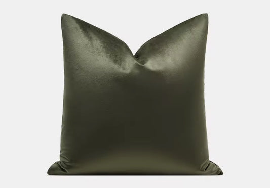 Luxury Green Velvet Cushion Cover-Soft Furnishings-45x45cm-Velvet & Vigor 