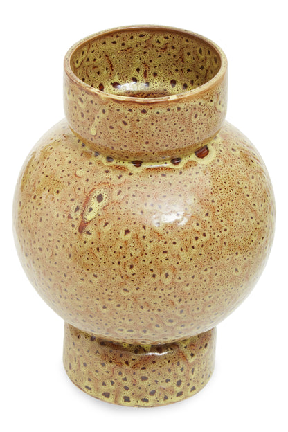 Velvet & Vigor Ceramic Vase-Brown;Ochre-Unique Home Decor 
