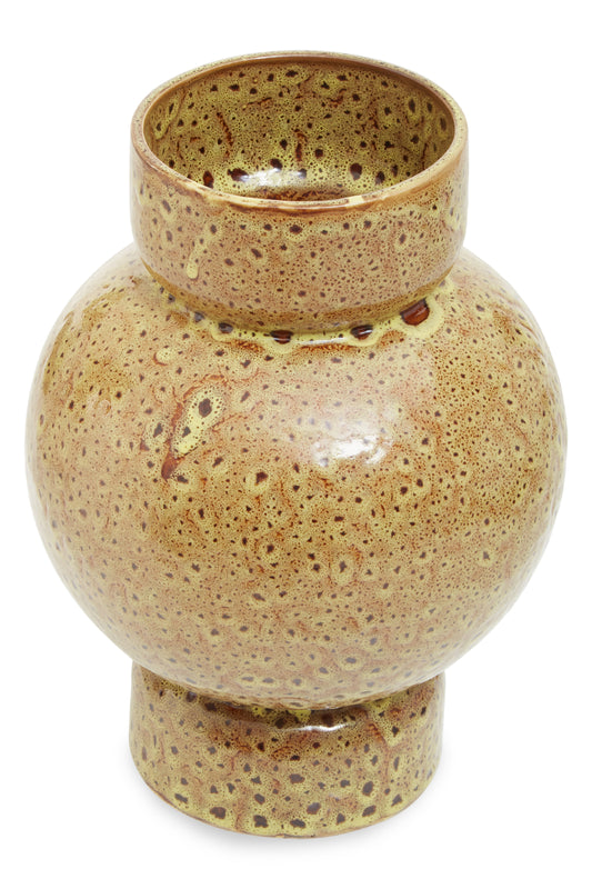 Velvet & Vigor Ceramic Vase-Brown;Ochre-Unique Home Decor 