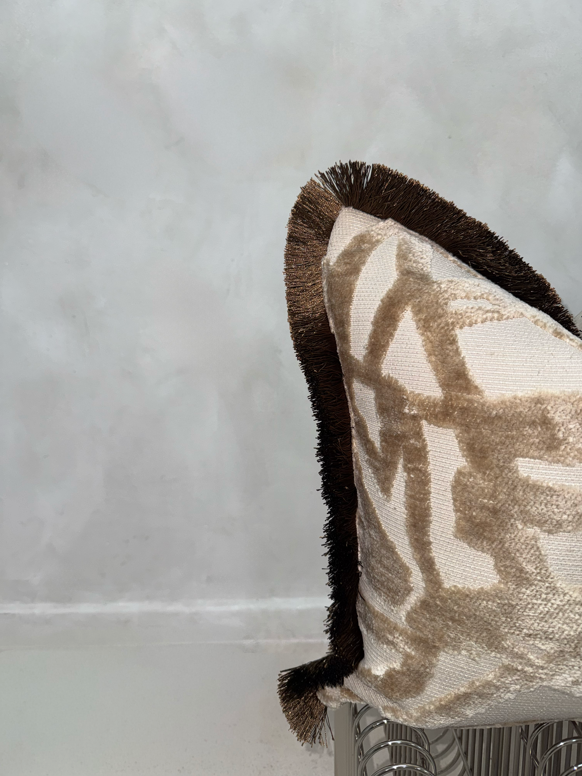 Luxury Fringed Cushion-Luxury Home Interiors-45x45cm-Velvet & Vigor