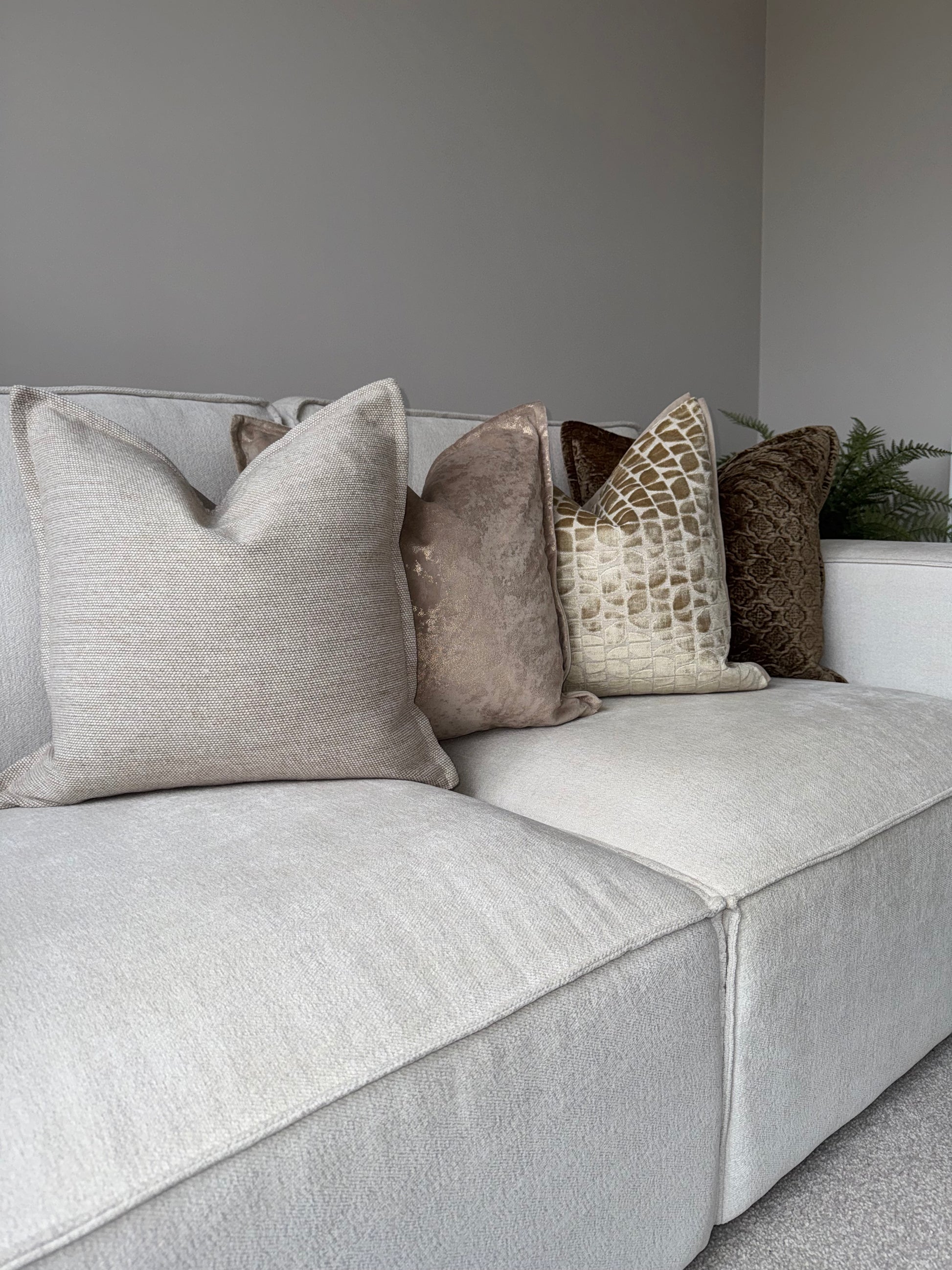 Gold Metallic Cushion-45x45cm-Neutral Home Decor-Luxury Soft Furnishings-Velvet & Vigor 