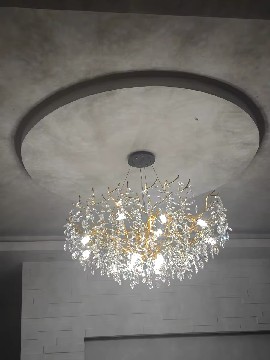 Luxury Gold Crystal LED Chandeliers | Living/Dining Room Lighting - Velvet&Vigor 