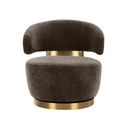 Austin Champagne Velvet Swivel Chair-Accent Chairs-Modern Living Room-Velvet&Vigor 